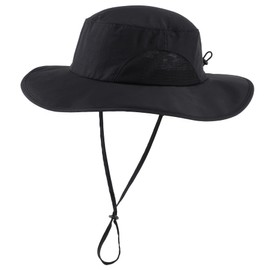 Home Prefer UPF50+ Mens Sun Hat Wide Brim Fishing Hat UV Protection Hat Portable Gardening Bucket Hat Black