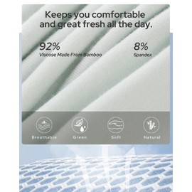 BAMBOO COOL Womens Underwear, Moisture-Wicking Briefs, Soft and Breathable Panties, Mid Waist, 5-Pack