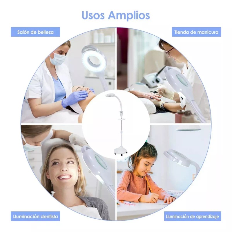 RAOSHIJIEDKES Lámpara Con Lupa 8x Mueble Estética Para Pestañas De