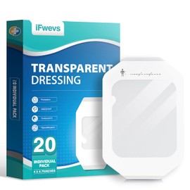 20 Pack Transparent Film Dressing, 4 in x 4.75 in Waterproof Wound Bandage Adhesive Patches for Post Surgical Shower, Transparent Film Dressing for IV Shield and Tattoo Aftercare