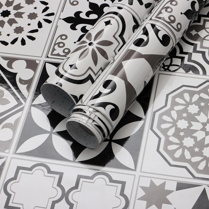 NoBrand Thicken Glossy Backsplash Kitchen Contact Paper Size: 17.7" x