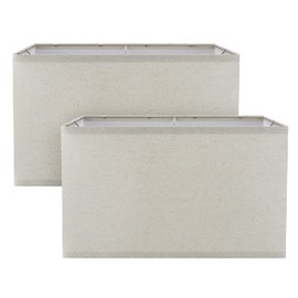Aspen Creative 38751-2, Rectangle Collapsible Spider Lamp Shade, Oatmeal, 11+17" Top x 11+17" Bottom x 10" Height, Set of 2