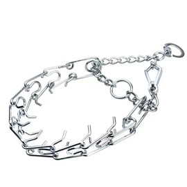 DaFumolous Chrome Plated Prong Dog Collar,no Pull Dog Prong Collar with Spikes,Choke Collar for Dogs Pinch Training Collar (3.0 * 21in)