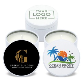 Best Day Ever Spot Custom Candles, Realtor Swag, Realtor Giveaways, Real Estate Agent Swag, Real Estate Agent Marketing, Custom Candles with Logo, Bulk Candles (Set of 10) (White Tin)