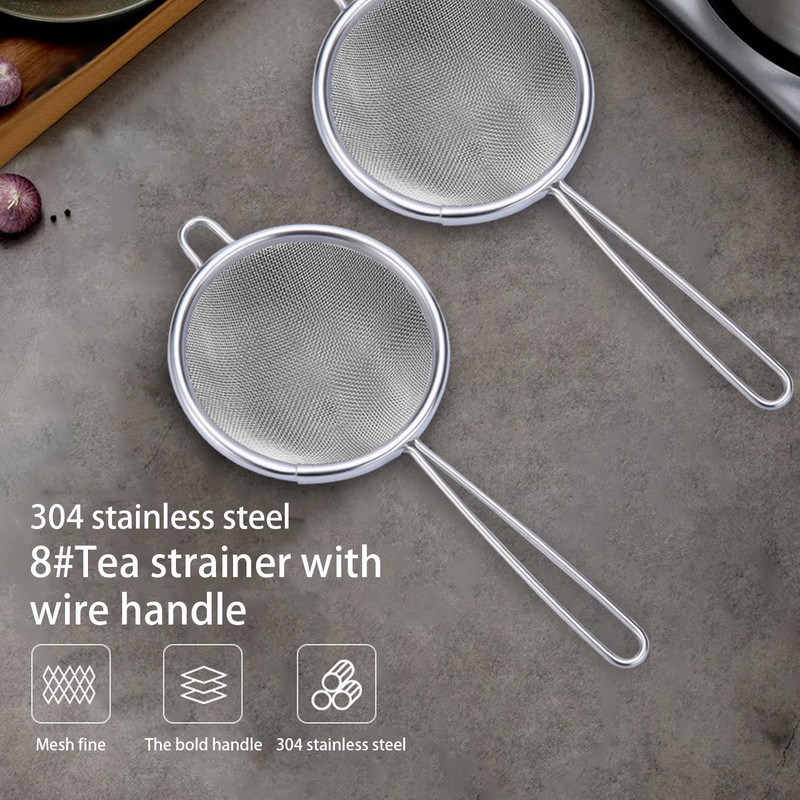 MEDILOE 2 Pcs 304 Stainless Steel Tea Strainer, Tea Fine