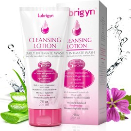 Lubrigyn - Cleansing Lotion, Moisturizing and Replenishing Daily Feminine Wash, Hyaluronic Acid-Enriched Feminine Care for Dry and Delicate Skin, pH Balancing Wash with Fitoextract Complex, 7 fl oz