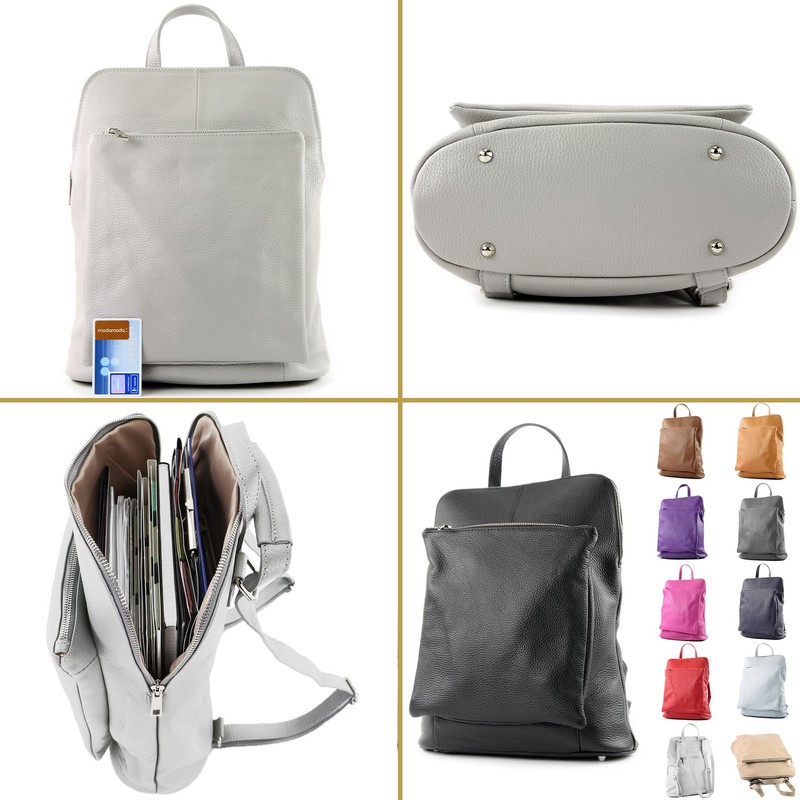 modamoda de T141 Women's Leather Backpack Shoulder Bag Handmade in