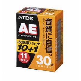 TDK Audio Cassette Tape AE 30 Minute 11 Rolls Pack [AE-30X11G]