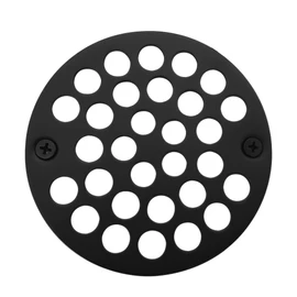 Westbrass A3192-62 4" OD Brass Shower Strainer Grid Drain Cover, Matte Black