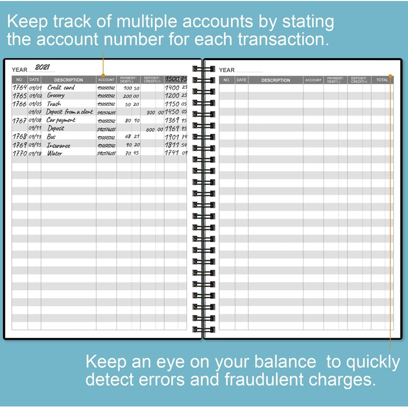 Accounting Ledger Book - A5 Ledger Book for Bookkeeping, Small