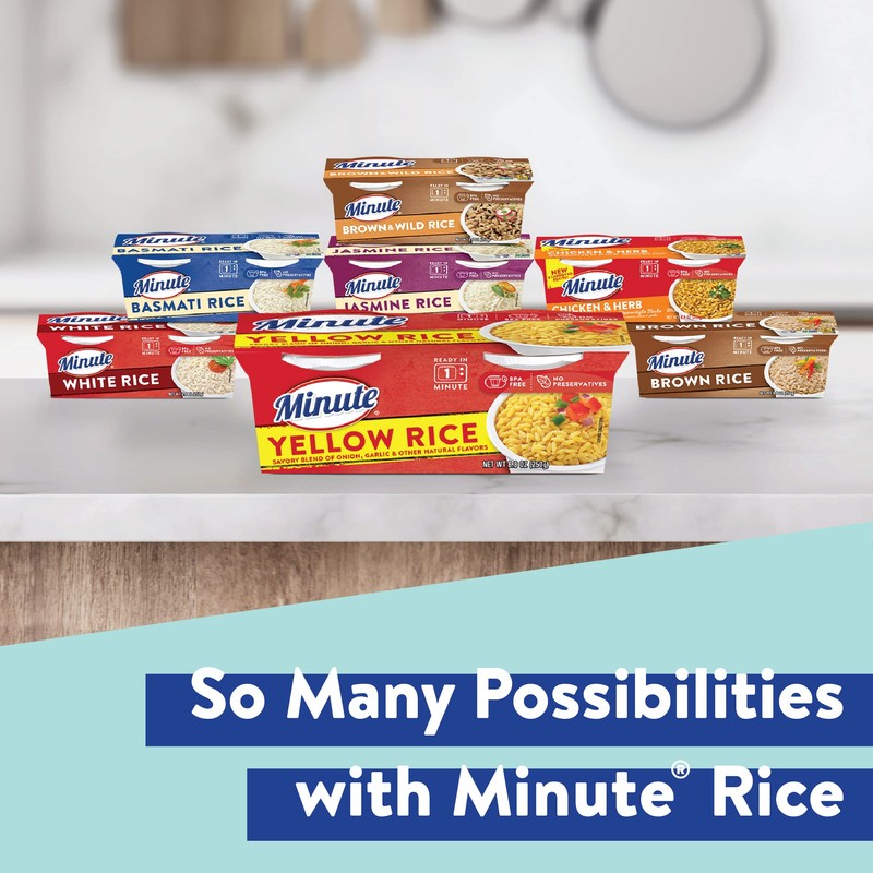 Minute Ready-to-Serve Yellow Rice, Microwavable Rice Cups, 8.8-Ounce Cups (Pack