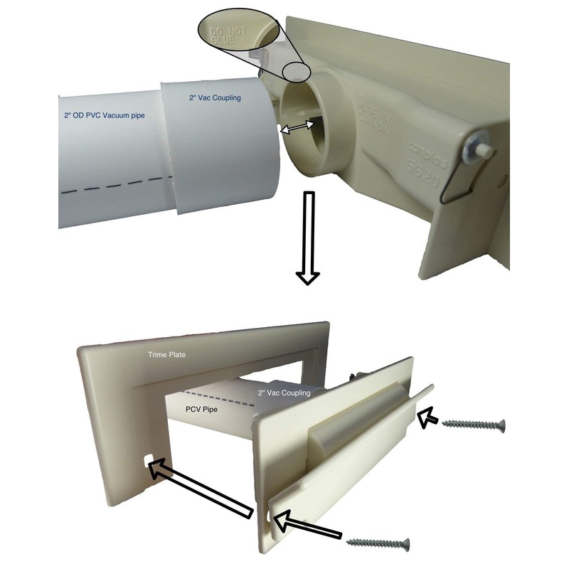 Central Vacuum Sweep Inlet Valve. CanSweep Dustpan Inlet Valve (Black)