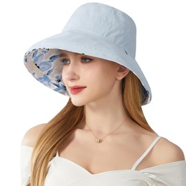 HUAMULAN Wide Brim Women Sun Hat Summer Beach Bucket Fishing Hats Reversible Packable UV Protection for Hiking Garden Travel
