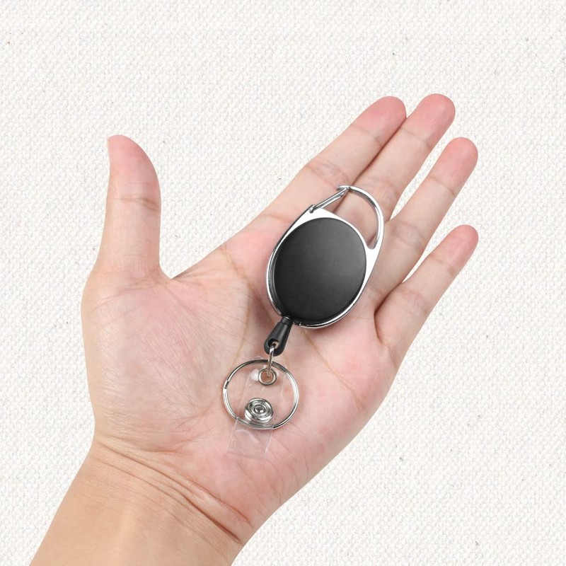 Vicloon Retractable Badge Reels, 3 Pcs Reel Clips Extendable Key