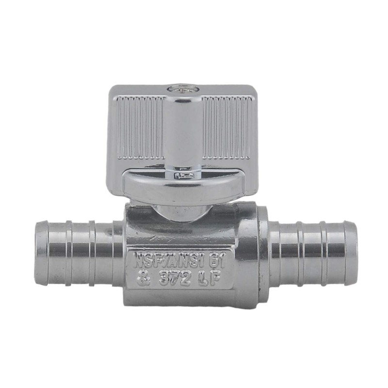 PEX Straight Stop Valve, 1/2-in x 1/2-in PEX 1/4 Quarter