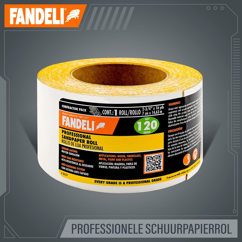 Fandeli | Long Lasting Sandpaper Roll | 120 Grit |
