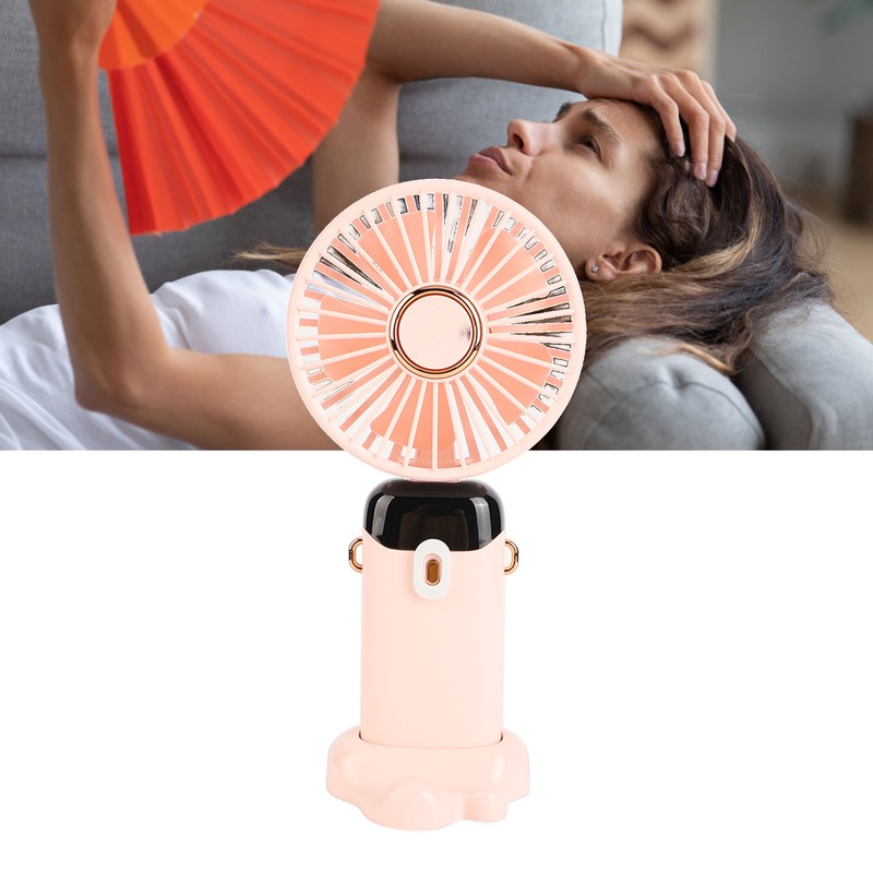 Mini Handheld Fan ABS Portable Digital Display USB Charging Foldable