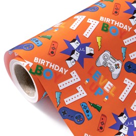 WRAPAHOLIC 11th Birthday Wrapping Paper - Mini Roll - 17 Inch X 33 Feet - Gaming Boys Birthday Design for Party, Holiday