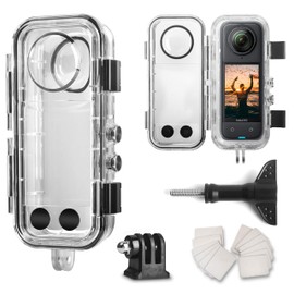 OKFUN Waterproof Diving Protective Case for Insta 360 X4, 131FT/40M Underwater Diving Durable Housing Hero Insta 360x4 Action Camera Accessories for Snorkeling, Surfing, Extreme Sports
