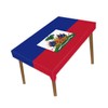 Petite Pine 60×82 Inch Rectangle Haiti Flag Polyester Tablecloth,Large 5×6.8