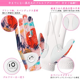 Golf Glove Women's Ambidextrous All-Weather Ball Marker Squeeze Soft Comfort (Sun Orange & Full Finger, 21)