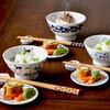 Ceramic Indigo Cat Small Pattern Rice Bowl, Cloisonne Circle Size:
