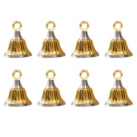 MBI Set of 8 Silver Gold Finish Bells for Temple, House, Christmas Decoration| for Blissful Ringtone| House-Door Bell| Animal Neck-Bell for Alerts| 2.3X1.8