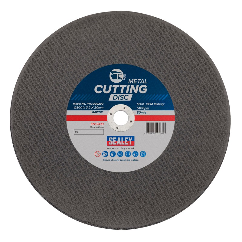 Sealey Flat Metal Cutting Disc Ø300 x 3.2 x Ø20mm