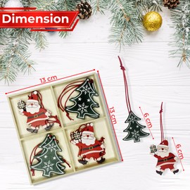 WedDecor 8PCS Charming Wooden Christmas Tree Hanging Ornaments – Merry Christmas Decorations,Festive Decor, Tree Hanger Ornaments, and DIY Wood Craft Materials for Holiday Décor