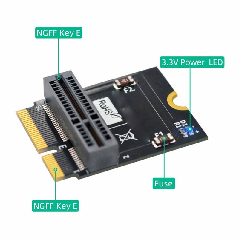 M.2 NGFF Key E to Key E Adapter Card for