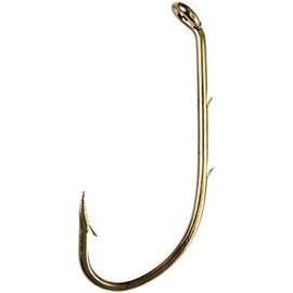 Eagle Claw 181 3/0 Baitholder Down Eye 2 Slices Offset Fishing Hook, 100 Piece Bronze 3/0 Octopus Baitholder Hook