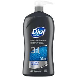 Dial Men 3in1 Body, Hair and Face Wash, Hydro Fresh, 32 32 Fl Oz (Pack of 1)
