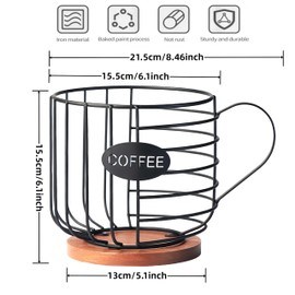 MEETOZ Coffee Pod Organizer, Nordic Style Iron Coffee Pod Organizer, Coffee Capsule Holder, Large Capacity Organiser for All Coffee Capsule，Coffee Station Organizer, Coffee Bar Accessories ﻿