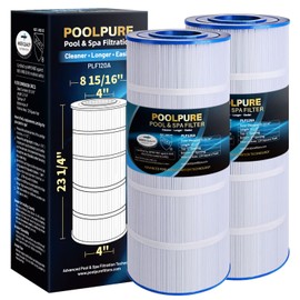 POOLPURE POOLPURE PA120 Pool Filter Replaces Hayward C1200, CX1200RE, Unicel C-8412, Filbur FC-1293, Clearwater II 125, Waterway Pro Clean PCCF-125, 817-0125N, 120 sq.ft Cartridge, 2 Pack