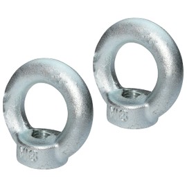 AERZETIX - C49735 - Set of 2 - Ring Nuts - M18 - Ring Crane Eyelets - Galvanised Steel - Metric Thread - DIN 582-850 kg - Colour Silver