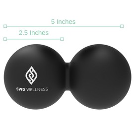 Peanut Massage Ball and Lacrosse Ball Massage Set (2 Count) - for Myofascial Release, Trigger Point Therapy and Tight Muscles. Treats Plantar Fasciitis, Back Pain, Shoulder Pain, Neck Pain - SWD Wellness