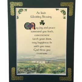 Irish Wedding Blessing - May Joy and Peace Surround you Both - 8x10 with Green Matting