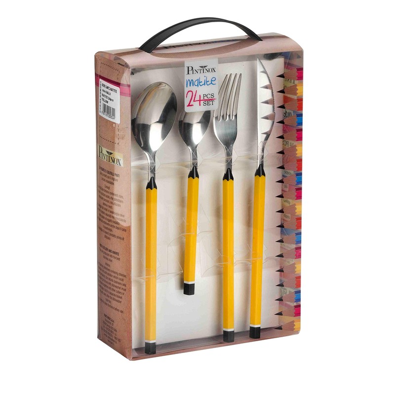 PINTINOX MENAGERE 24 PIECES MATITE JAUNE 0LA0B091
