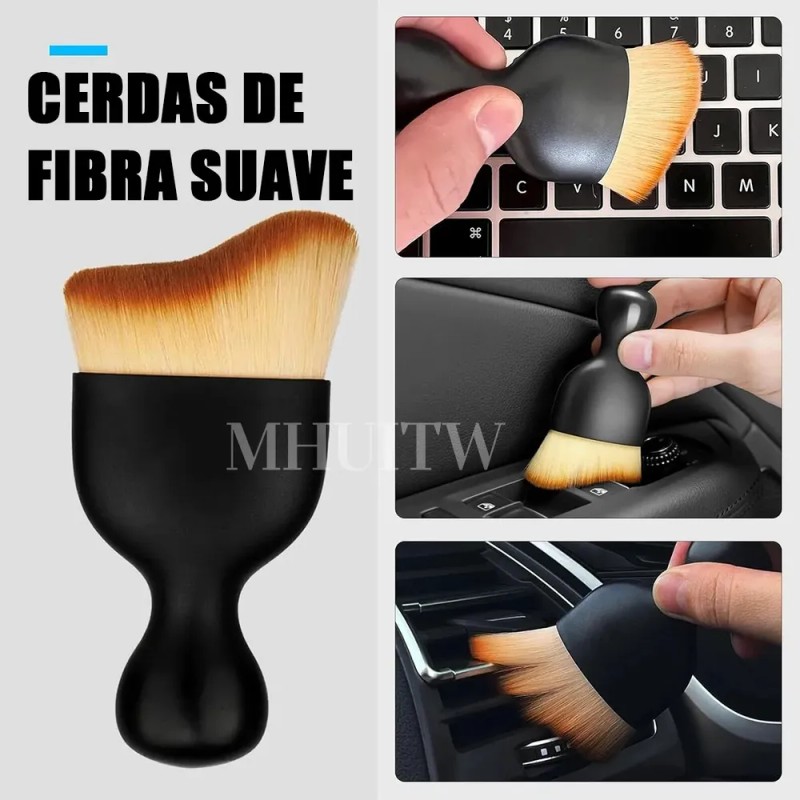 MHUITW 4pzs Brochas Para Detallado Automotriz Interior Microfibra