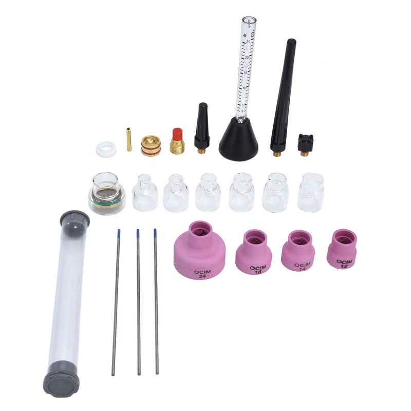 Argon Arc Welding Nozzle Kit Gas Flowmeter Tungsten Needle Sealing