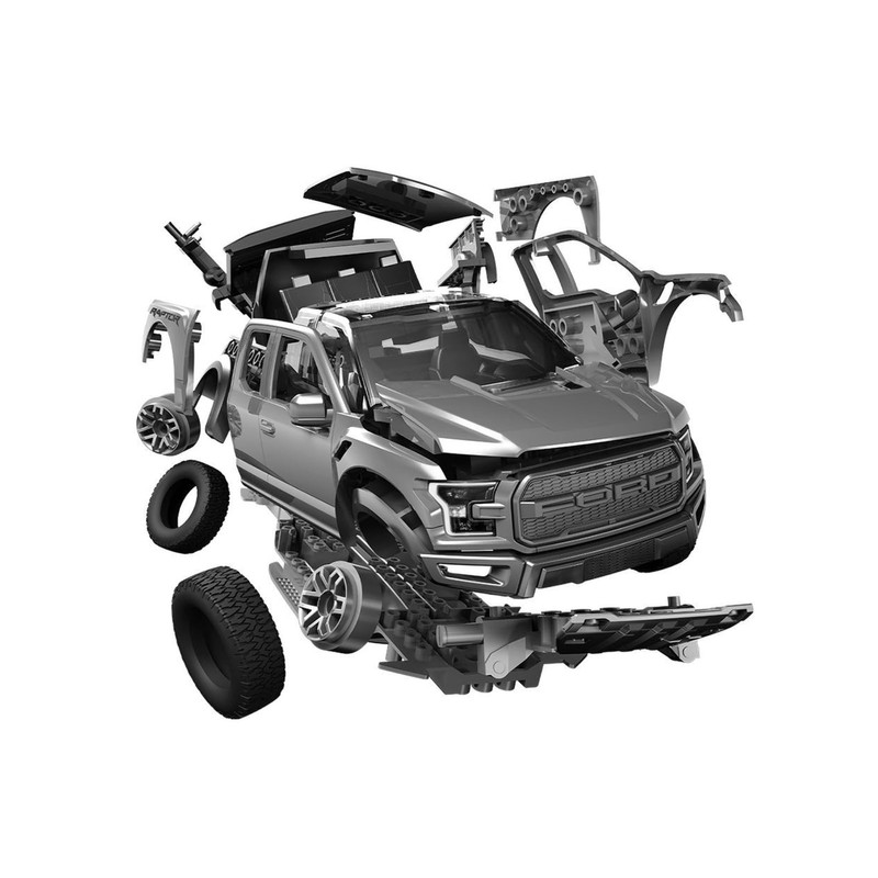 Airfix NON Quick Build Ford F-150 Raptor Gray Plastic Model