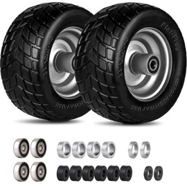 11x6.00-5 Flat Free Tires,11x6.00-5 Lawn Mower Tires Flat Free for Zero Turn Mower, 2 Pack Solid Zero Turn Tires with 6"- 8" Centered Hub and 3/4" and 5/8" Bearing,Load 400lbs