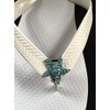 Sassy Clips Silver Starfish with Peridot-Clear-Indicolite Crystal Rhinestones
