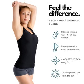 Compression Tank Top Women's Racerback Sleeveless Sports Tee (Black, XL)