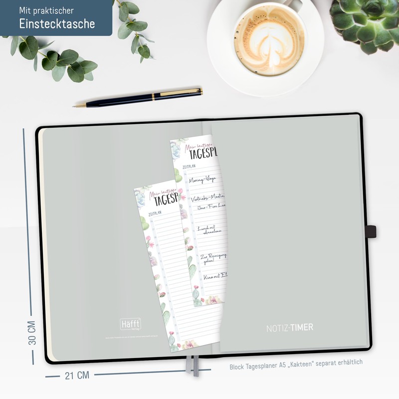 Häfft® Weekly Note Calendar 2026 A4 "Black" Book Calendar, Planner