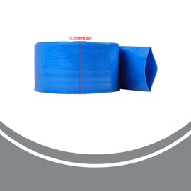 3In x 25Ft PVC Irrigation Hose Used in Underground and Aboveground Swimming Pool Agricultural Water Discharge Irrigation Landscaping with Two Hose Collets Blue
