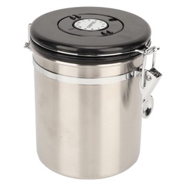 Premium Airtight Stainless Steel Coffee Bean Canister with Release Valve & Scoop Ideal Food Storage Container (1.2L)