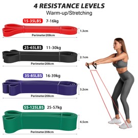 Byitin Resistance Band Set, 4 Levels Pull Up Assistance Bands, Exercise Band for Strength Training, Muscle Toning, Yoga and Stretching