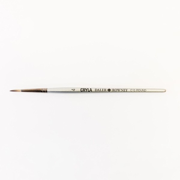 Daler-Rowney Cryla Acrylic Brush, Firm Synthetic Hair, Short Handle, Round,