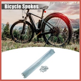 ACROPIX 36 Pcs 14G J Bend 287mm x 2mm Bike Bicycle Spokes with Nipples Steel Silver Tone Car Parts